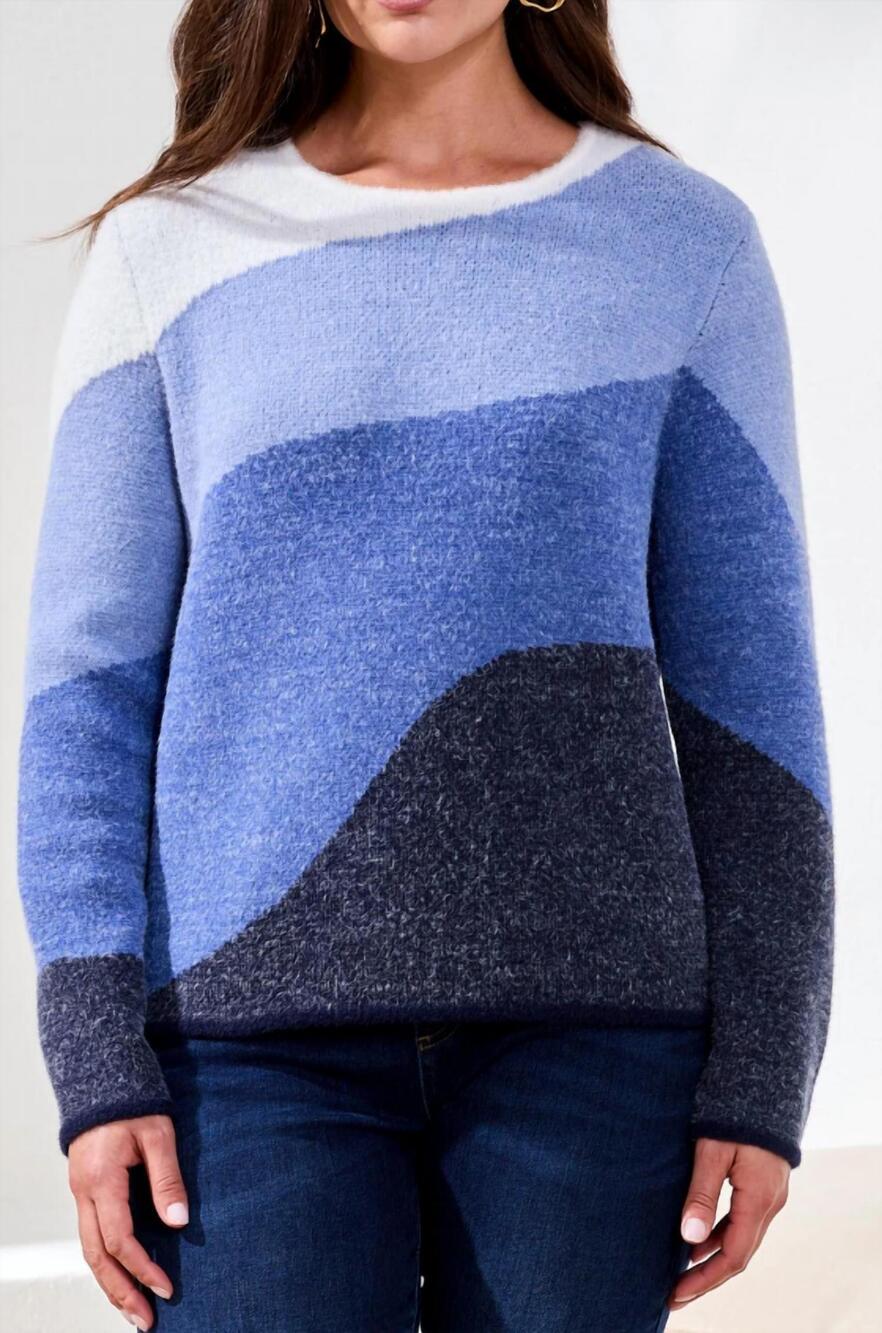 NEW TRIBAL elise crew neck sweater in lapis blue